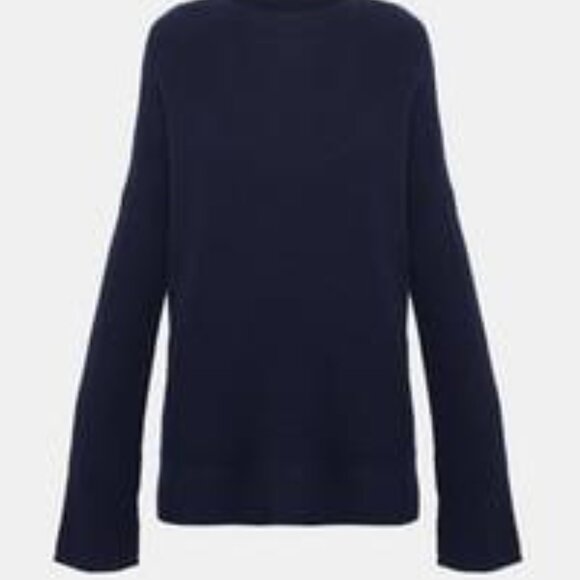 Theory Bicep Cinched Cashmere Sweater Pullover in Navy - Size Petite Small - Picture 15 of 15